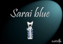 Sarai blue - přívěsek rhodium
